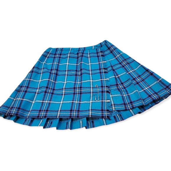 Vintage Plaid Pleated Wool Mini Skirt size 6 - Picture 4 of 9